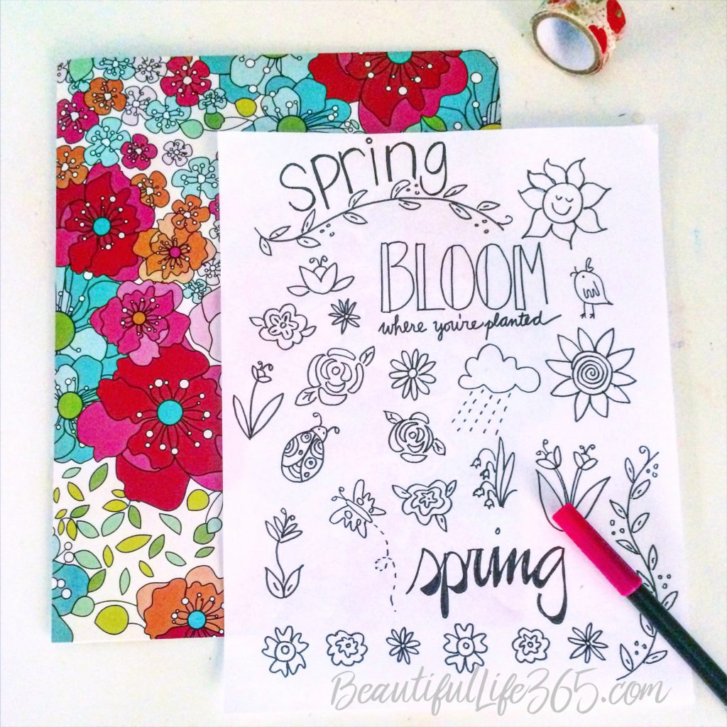 Free Bullet Journal Art Journal Spring Doodle Art